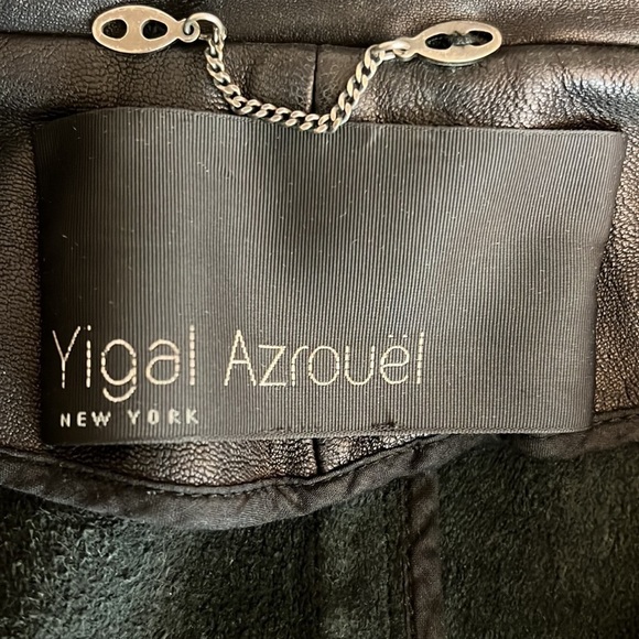 Authentic Yigal Azrouel black cropped leather jacket in black, size S - Picture 3 of 11